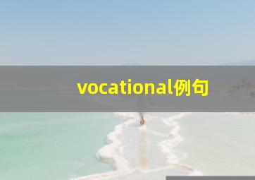 vocational例句