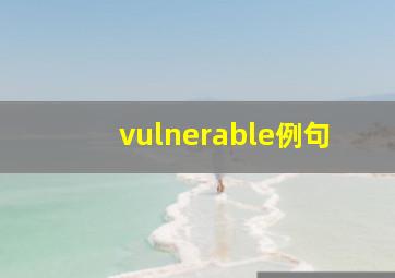 vulnerable例句