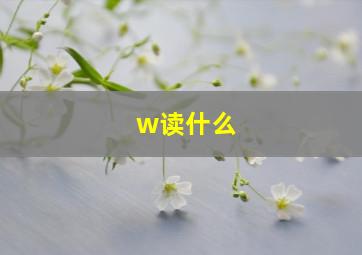 w读什么