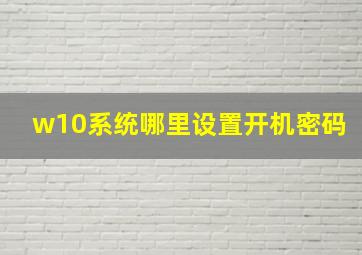 w10系统哪里设置开机密码