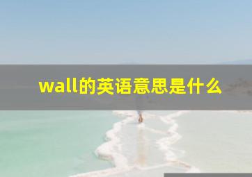 wall的英语意思是什么