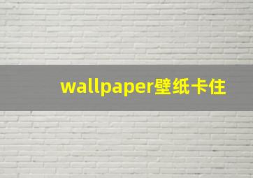 wallpaper壁纸卡住