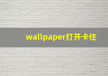 wallpaper打开卡住