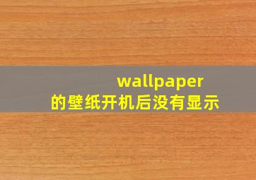 wallpaper的壁纸开机后没有显示