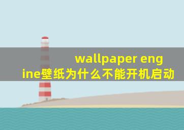 wallpaper engine壁纸为什么不能开机启动