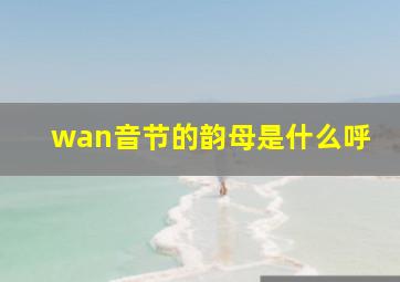 wan音节的韵母是什么呼