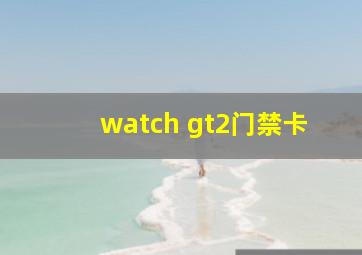 watch gt2门禁卡