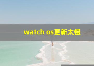 watch os更新太慢