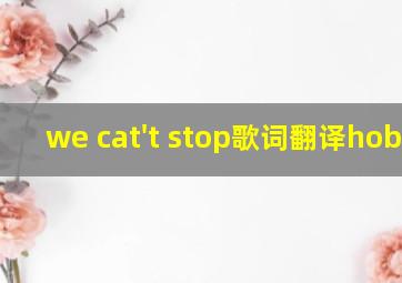 we cat't stop歌词翻译hobbie