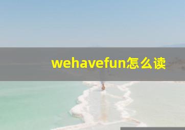 wehavefun怎么读