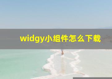 widgy小组件怎么下载