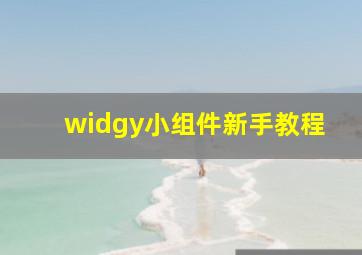 widgy小组件新手教程