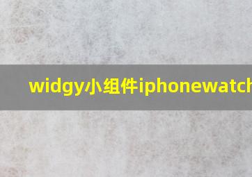 widgy小组件iphonewatch表盘