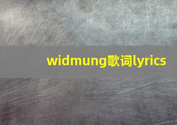 widmung歌词lyrics