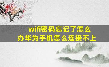 wifi密码忘记了怎么办华为手机怎么连接不上