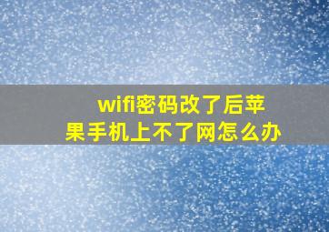 wifi密码改了后苹果手机上不了网怎么办