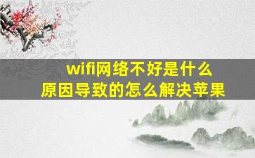 wifi网络不好是什么原因导致的怎么解决苹果