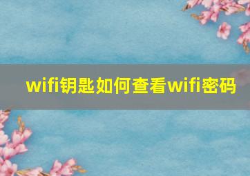 wifi钥匙如何查看wifi密码