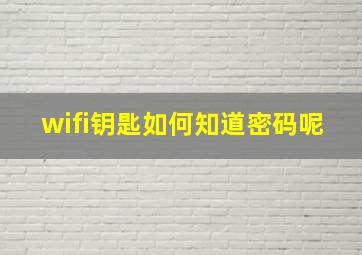 wifi钥匙如何知道密码呢