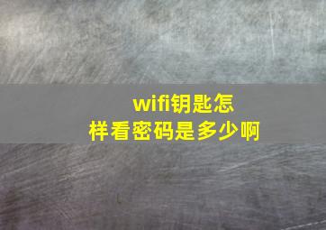 wifi钥匙怎样看密码是多少啊