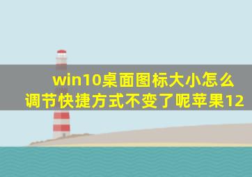 win10桌面图标大小怎么调节快捷方式不变了呢苹果12