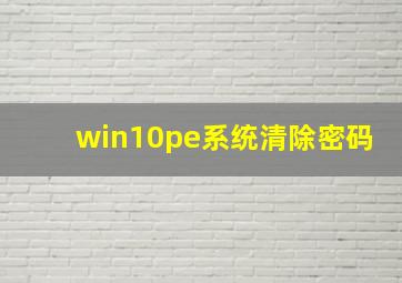 win10pe系统清除密码