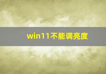 win11不能调亮度