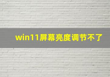 win11屏幕亮度调节不了