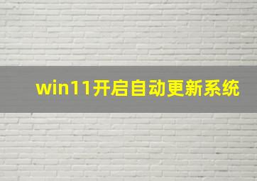 win11开启自动更新系统