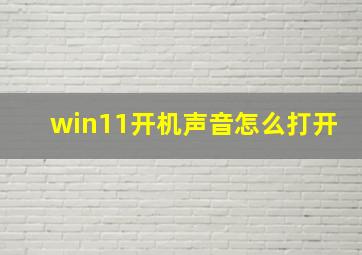 win11开机声音怎么打开