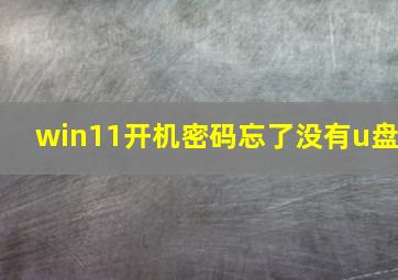 win11开机密码忘了没有u盘