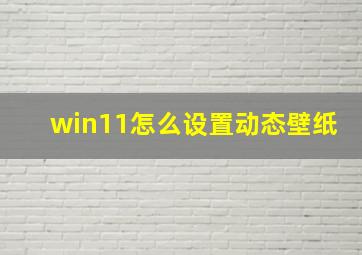 win11怎么设置动态壁纸