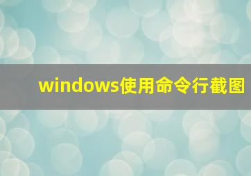 windows使用命令行截图