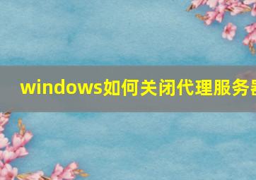 windows如何关闭代理服务器