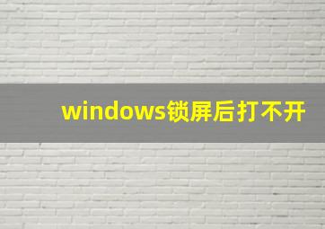 windows锁屏后打不开