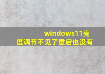 windows11亮度调节不见了重启也没有