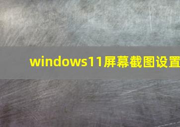 windows11屏幕截图设置