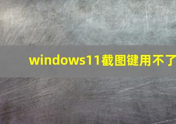 windows11截图键用不了