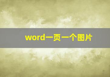 word一页一个图片