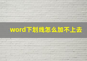 word下划线怎么加不上去