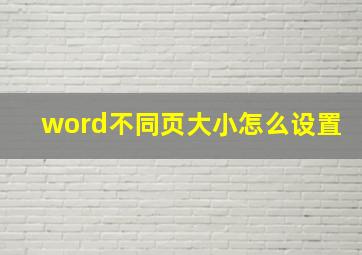 word不同页大小怎么设置