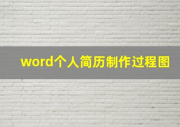 word个人简历制作过程图