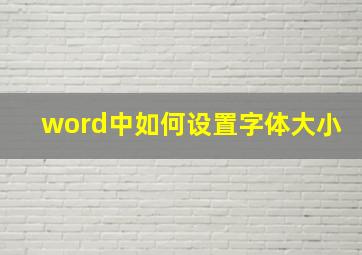 word中如何设置字体大小