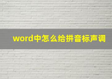 word中怎么给拼音标声调