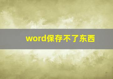 word保存不了东西