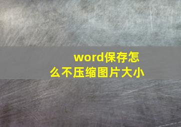 word保存怎么不压缩图片大小