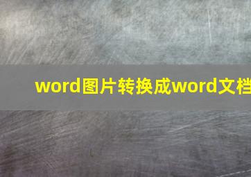 word图片转换成word文档