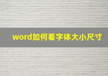 word如何看字体大小尺寸