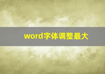 word字体调整最大