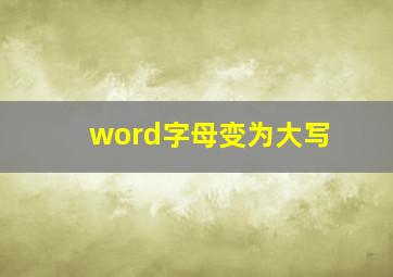 word字母变为大写